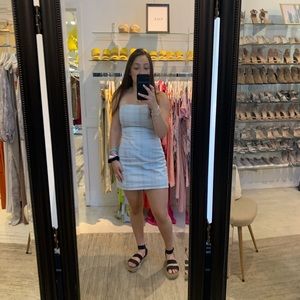 New light blue plaid dress